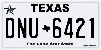 TX license plate DNU6421