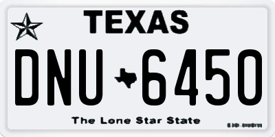 TX license plate DNU6450