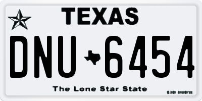 TX license plate DNU6454