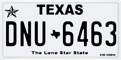 TX license plate DNU6463