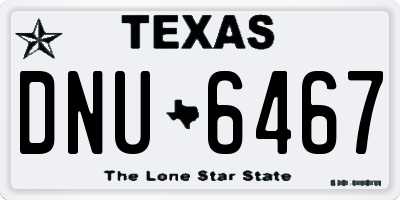 TX license plate DNU6467