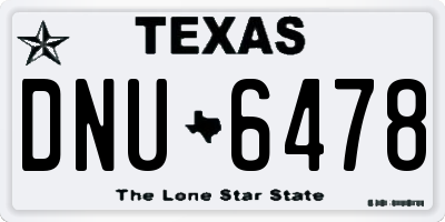 TX license plate DNU6478