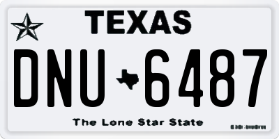 TX license plate DNU6487