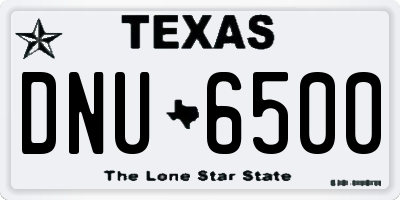 TX license plate DNU6500