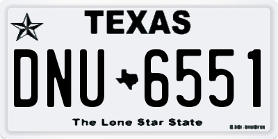 TX license plate DNU6551