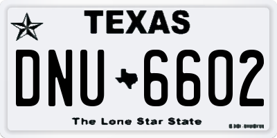 TX license plate DNU6602