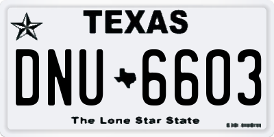 TX license plate DNU6603