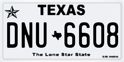 TX license plate DNU6608