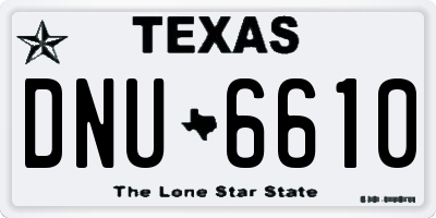 TX license plate DNU6610