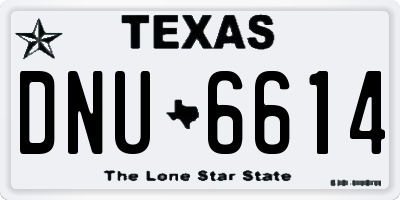 TX license plate DNU6614