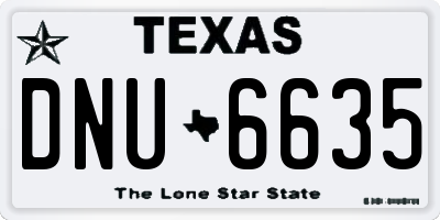 TX license plate DNU6635