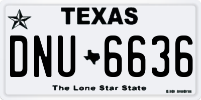 TX license plate DNU6636