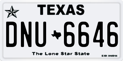 TX license plate DNU6646