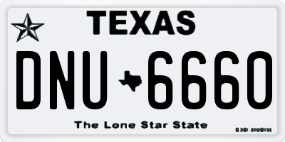 TX license plate DNU6660
