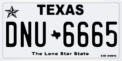 TX license plate DNU6665