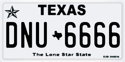 TX license plate DNU6666