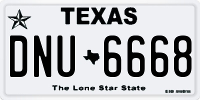 TX license plate DNU6668