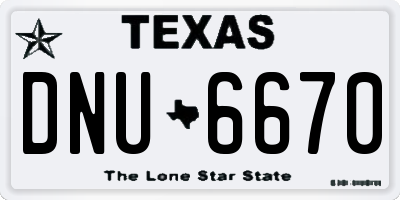 TX license plate DNU6670