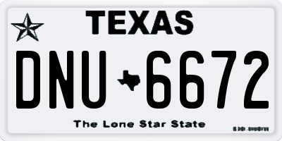 TX license plate DNU6672
