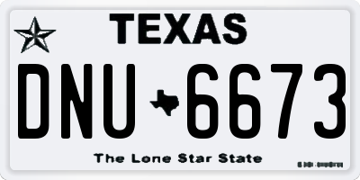 TX license plate DNU6673