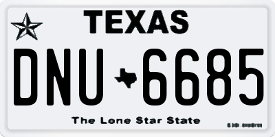 TX license plate DNU6685