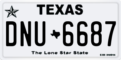 TX license plate DNU6687