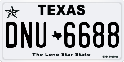 TX license plate DNU6688