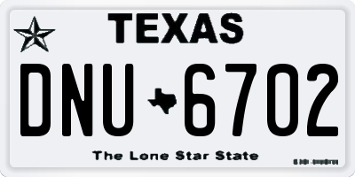 TX license plate DNU6702