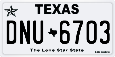 TX license plate DNU6703