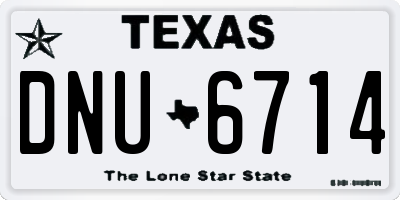 TX license plate DNU6714
