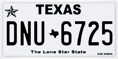 TX license plate DNU6725