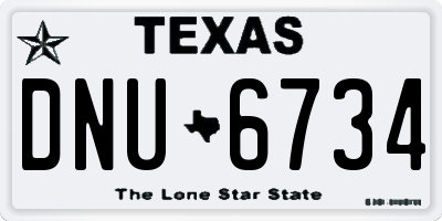 TX license plate DNU6734