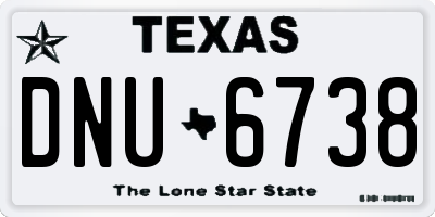 TX license plate DNU6738
