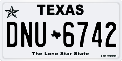 TX license plate DNU6742