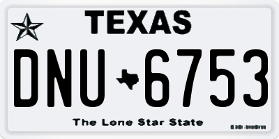 TX license plate DNU6753