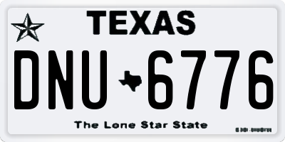 TX license plate DNU6776