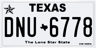 TX license plate DNU6778