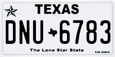 TX license plate DNU6783