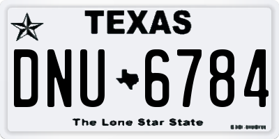 TX license plate DNU6784