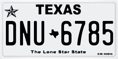 TX license plate DNU6785
