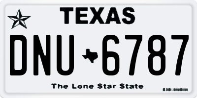 TX license plate DNU6787