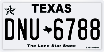 TX license plate DNU6788