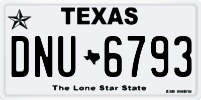 TX license plate DNU6793