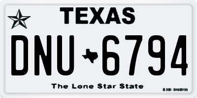 TX license plate DNU6794