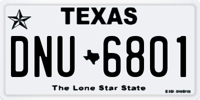 TX license plate DNU6801