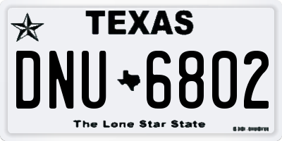 TX license plate DNU6802