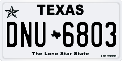 TX license plate DNU6803