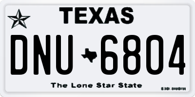 TX license plate DNU6804