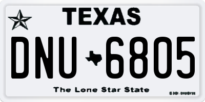 TX license plate DNU6805