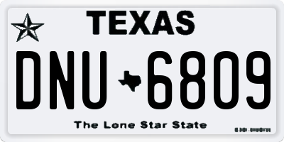 TX license plate DNU6809